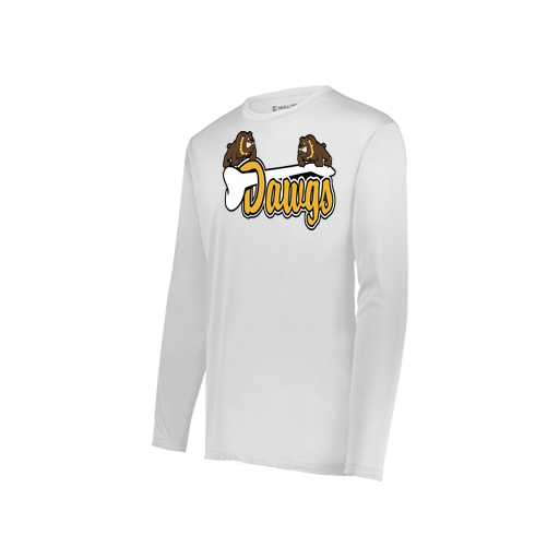 [222823.005.S-LOGO2] Youth LS Smooth Sport Shirt (Youth S, White, Logo 2)