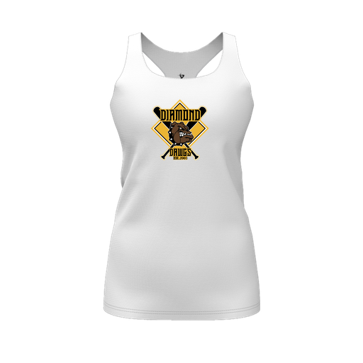 [CUS-DFW-RCBK-PER-WHT-FYS-LOGO1] Racerback Tank Top (Female Youth S, White, Logo 1)