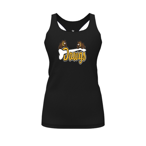 [CUS-DFW-RCBK-PER-BLK-FYS-LOGO2] Racerback Tank Top (Female Youth S, Black, Logo 2)