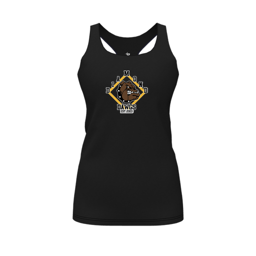 [CUS-DFW-RCBK-PER-BLK-FYS-LOGO3] Racerback Tank Top (Female Youth S, Black, Logo 3)