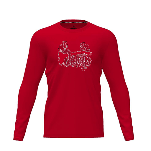[CUS-DRIF-TEES-PER-CNK-LSL-RED-YXS-LOGO2] Dri Fit Performance T-Shirt (Youth XS, Red, Logo 2, Long Sleeve)