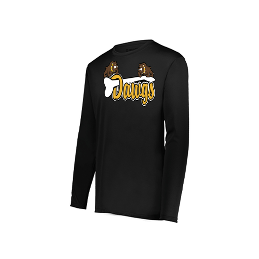 [222823.080.S-LOGO2] Youth LS Smooth Sport Shirt (Youth S, Black, Logo 2)