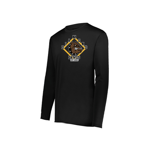 [222823.080.S-LOGO3] Youth LS Smooth Sport Shirt (Youth S, Black, Logo 3)