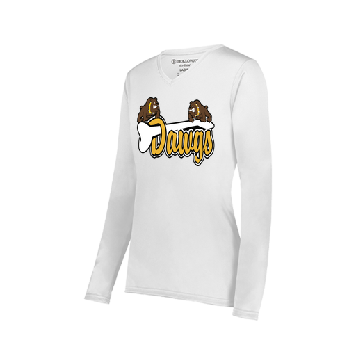 [222824.005.S-LOGO2] Ladies LS Smooth Sport Shirt (Female Adult S, White, Logo 2)