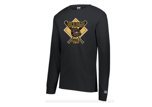 Pittsburgh Diamond Dawgs - Black 100 Cotton Long Sleeve Shirt Logo 1